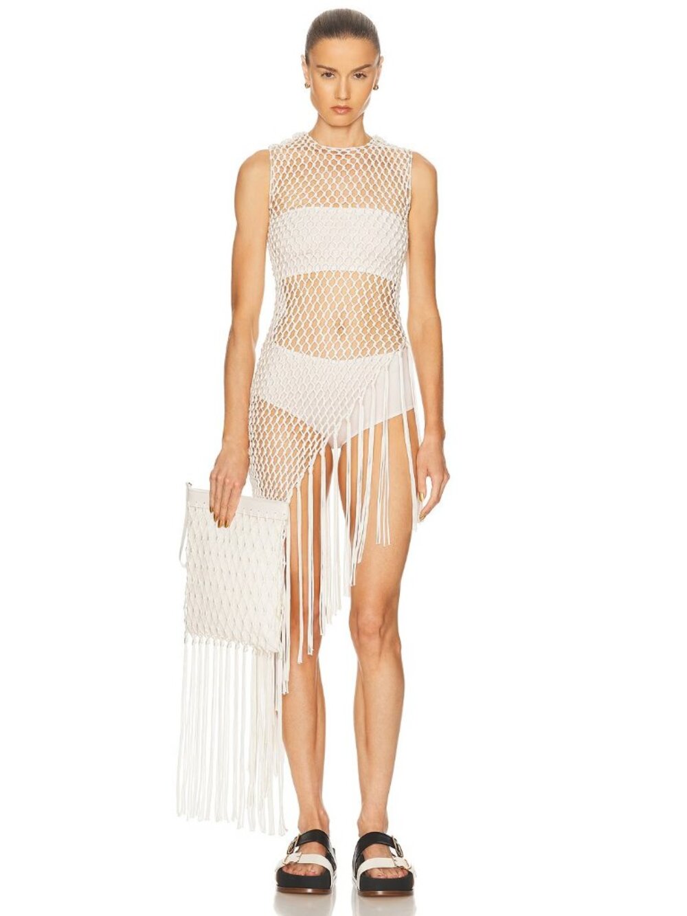 Gabriela Hearst Niamh Dress in Ivory Tassels